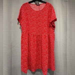 NWOT SHEIN Red and White Speckled Mini Dress